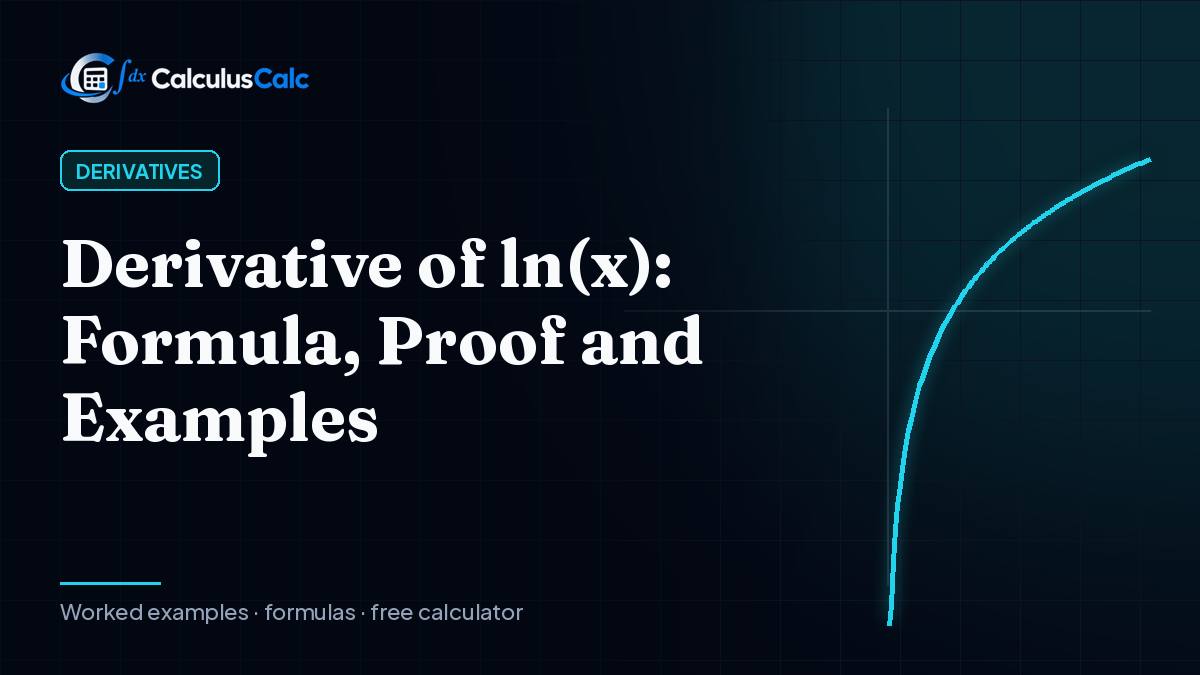 Derivative of ln(x): Formula, Proof and Examples — CalculusCalc cover image