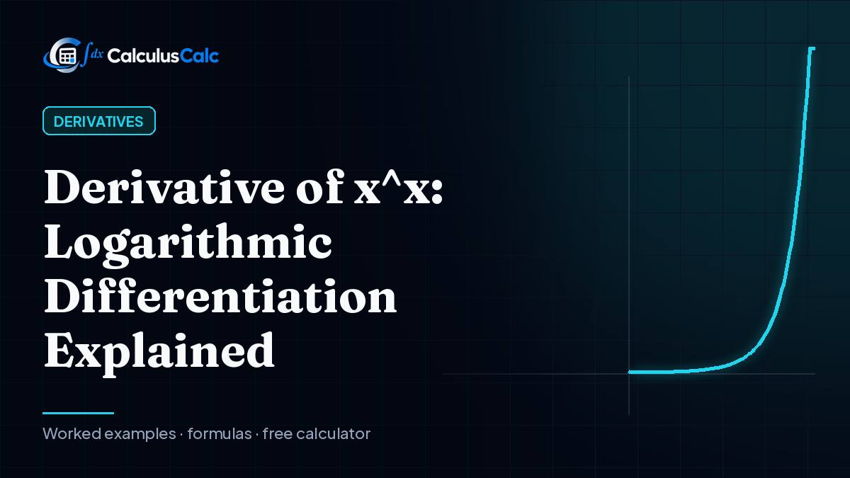Derivative of x^x: Logarithmic Differentiation Explained — CalculusCalc cover image
