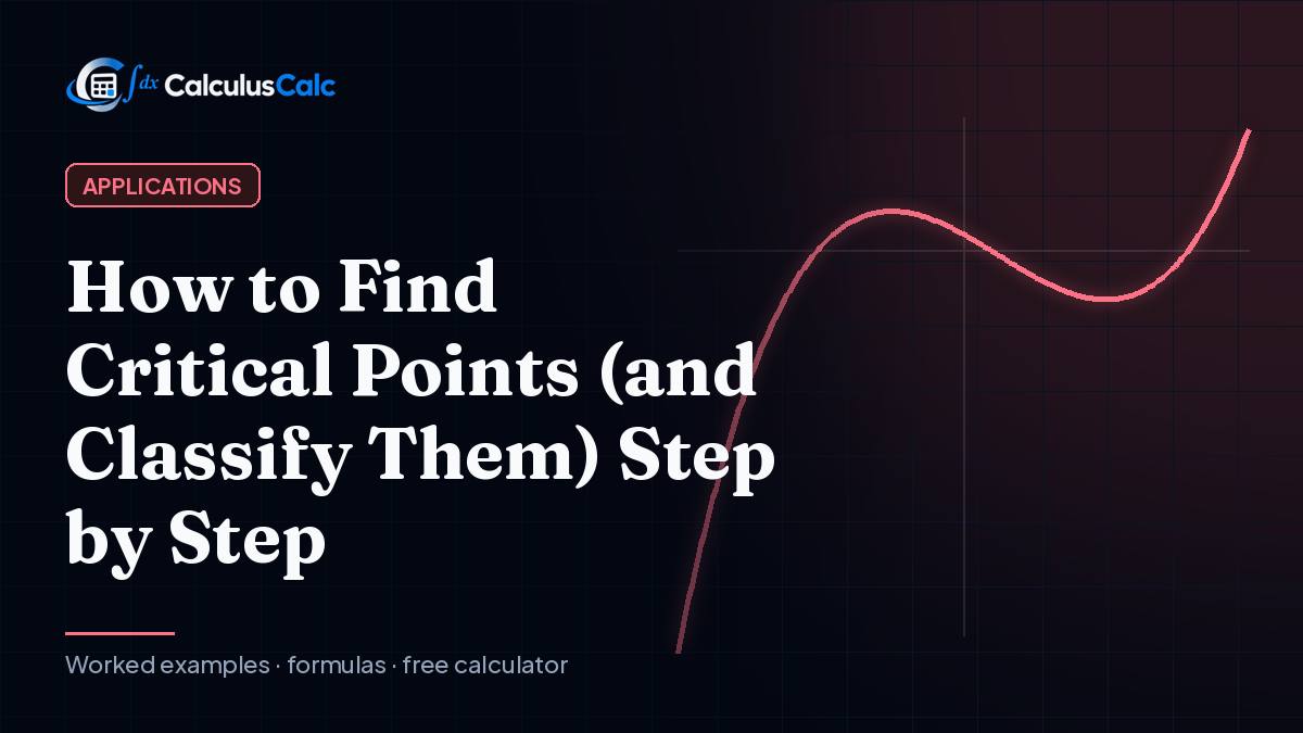 How to Find Critical Points (and Classify Them) Step by Step — CalculusCalc cover image