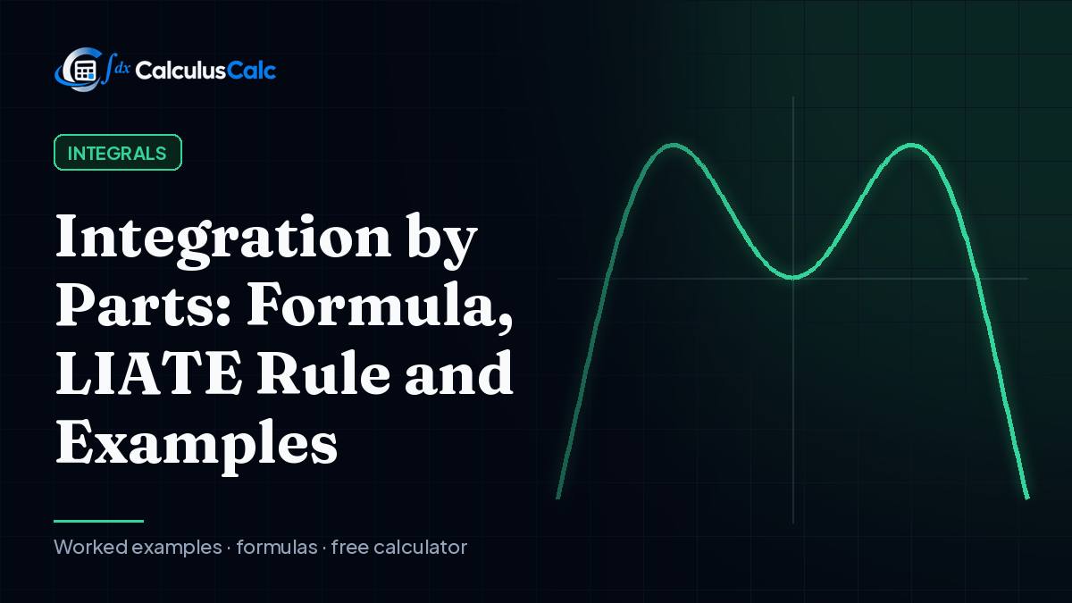 Integration by Parts: Formula, LIATE Rule and Examples — CalculusCalc cover image