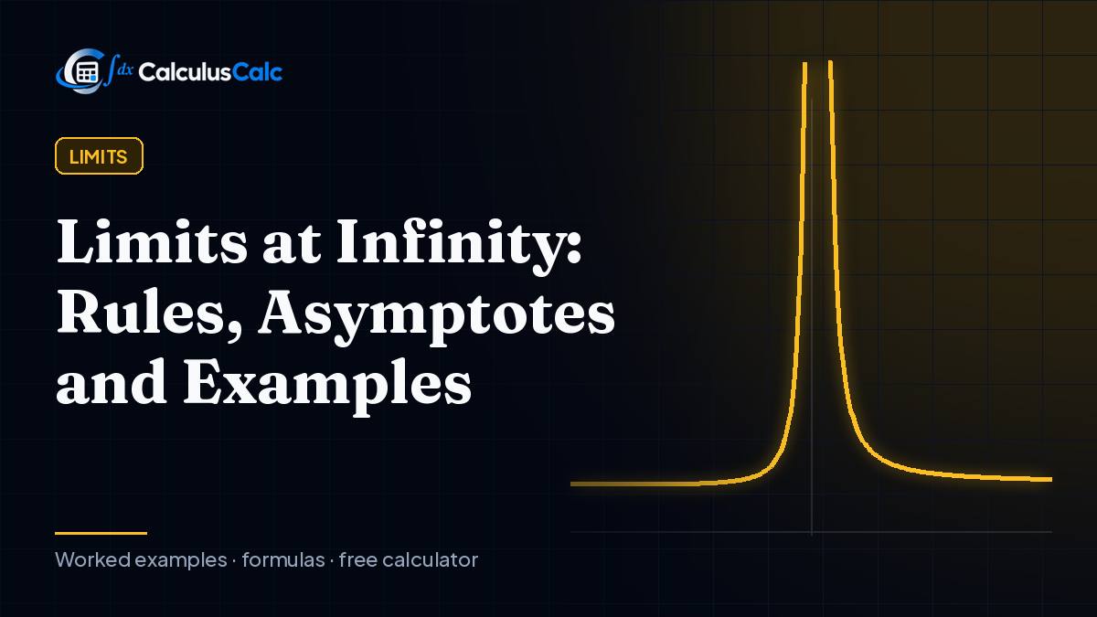 Limits at Infinity: Rules, Asymptotes and Examples — CalculusCalc cover image