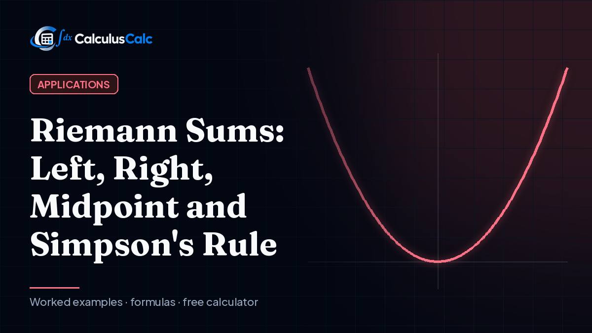 Riemann Sums: Left, Right, Midpoint and Simpson’s Rule — CalculusCalc cover image